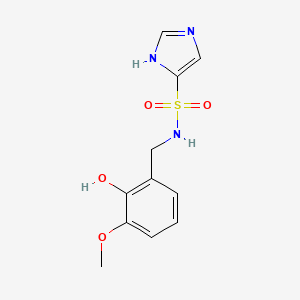 molecular formula C11H13N3O4S B7083100 N-[(2-hydroxy-3-methoxyphenyl)methyl]-1H-imidazole-5-sulfonamide 