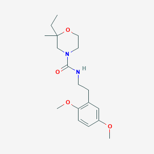 molecular formula C18H28N2O4 B7083107 N-[2-(2,5-dimethoxyphenyl)ethyl]-2-ethyl-2-methylmorpholine-4-carboxamide 