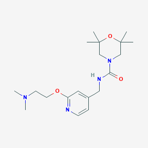 molecular formula C19H32N4O3 B7083126 N-[[2-[2-(dimethylamino)ethoxy]pyridin-4-yl]methyl]-2,2,6,6-tetramethylmorpholine-4-carboxamide 