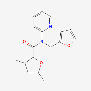 molecular formula C17H20N2O3 B7083142 N-(furan-2-ylmethyl)-3,5-dimethyl-N-pyridin-2-yloxolane-2-carboxamide 