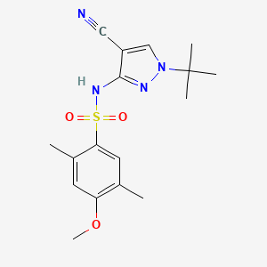 molecular formula C17H22N4O3S B7083150 N-(1-tert-butyl-4-cyanopyrazol-3-yl)-4-methoxy-2,5-dimethylbenzenesulfonamide 