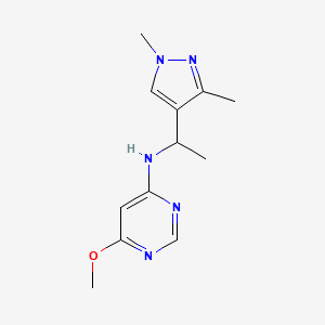 molecular formula C12H17N5O B7083165 N-[1-(1,3-dimethylpyrazol-4-yl)ethyl]-6-methoxypyrimidin-4-amine 