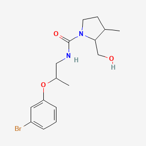 molecular formula C16H23BrN2O3 B7083224 N-[2-(3-bromophenoxy)propyl]-2-(hydroxymethyl)-3-methylpyrrolidine-1-carboxamide 