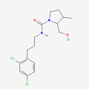molecular formula C16H22Cl2N2O2 B7083230 N-[3-(2,4-dichlorophenyl)propyl]-2-(hydroxymethyl)-3-methylpyrrolidine-1-carboxamide 