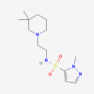 molecular formula C13H24N4O2S B7083382 N-[2-(3,3-dimethylpiperidin-1-yl)ethyl]-2-methylpyrazole-3-sulfonamide 