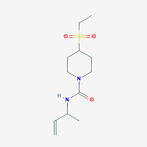 molecular formula C12H22N2O3S B7083439 N-but-3-en-2-yl-4-ethylsulfonylpiperidine-1-carboxamide 