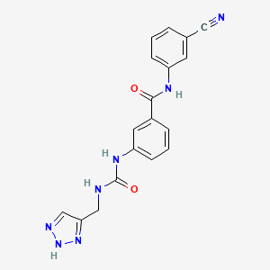 molecular formula C18H15N7O2 B7083460 N-(3-cyanophenyl)-3-(2H-triazol-4-ylmethylcarbamoylamino)benzamide 
