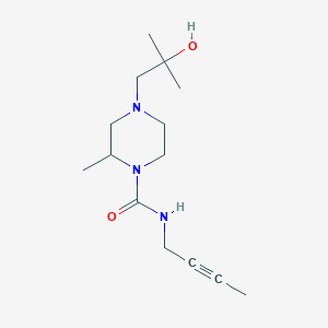 molecular formula C14H25N3O2 B7083469 N-but-2-ynyl-4-(2-hydroxy-2-methylpropyl)-2-methylpiperazine-1-carboxamide 