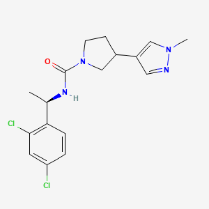 molecular formula C17H20Cl2N4O B7083632 N-[(1R)-1-(2,4-dichlorophenyl)ethyl]-3-(1-methylpyrazol-4-yl)pyrrolidine-1-carboxamide 