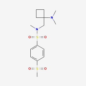 molecular formula C15H24N2O4S2 B7083724 N-[[1-(dimethylamino)cyclobutyl]methyl]-N-methyl-4-methylsulfonylbenzenesulfonamide 