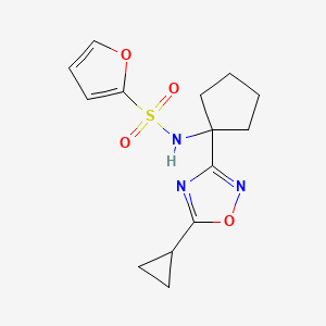 molecular formula C14H17N3O4S B7083741 N-[1-(5-cyclopropyl-1,2,4-oxadiazol-3-yl)cyclopentyl]furan-2-sulfonamide 