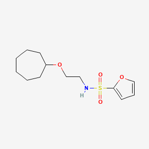 molecular formula C13H21NO4S B7083778 N-(2-cycloheptyloxyethyl)furan-2-sulfonamide 