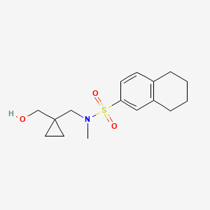 molecular formula C16H23NO3S B7083793 N-[[1-(hydroxymethyl)cyclopropyl]methyl]-N-methyl-5,6,7,8-tetrahydronaphthalene-2-sulfonamide 