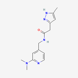 molecular formula C14H19N5O B7083853 N-[[2-(dimethylamino)pyridin-4-yl]methyl]-2-(5-methyl-1H-pyrazol-3-yl)acetamide 
