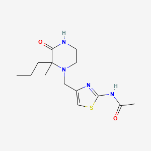 molecular formula C14H22N4O2S B7083871 N-[4-[(2-methyl-3-oxo-2-propylpiperazin-1-yl)methyl]-1,3-thiazol-2-yl]acetamide 