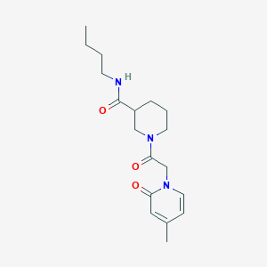 molecular formula C18H27N3O3 B7083902 N-butyl-1-[2-(4-methyl-2-oxopyridin-1-yl)acetyl]piperidine-3-carboxamide 