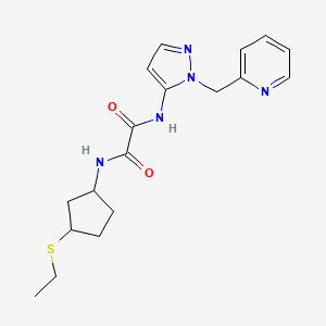 molecular formula C18H23N5O2S B7084064 N-(3-ethylsulfanylcyclopentyl)-N'-[2-(pyridin-2-ylmethyl)pyrazol-3-yl]oxamide 