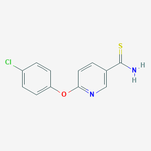 molecular formula C12H9ClN2OS B070841 6-(4-Chlorophenoxy)pyridine-3-carbothioamide CAS No. 175277-58-4