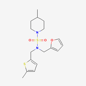 molecular formula C17H24N2O3S2 B7084104 N-(furan-2-ylmethyl)-4-methyl-N-[(5-methylthiophen-2-yl)methyl]piperidine-1-sulfonamide 