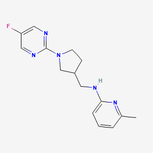 molecular formula C15H18FN5 B7084128 N-[[1-(5-fluoropyrimidin-2-yl)pyrrolidin-3-yl]methyl]-6-methylpyridin-2-amine 