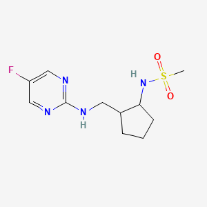 molecular formula C11H17FN4O2S B7084165 N-[2-[[(5-fluoropyrimidin-2-yl)amino]methyl]cyclopentyl]methanesulfonamide 