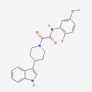 molecular formula C22H22FN3O3 B7084250 N-(2-fluoro-5-methoxyphenyl)-2-[4-(1H-indol-3-yl)piperidin-1-yl]-2-oxoacetamide 