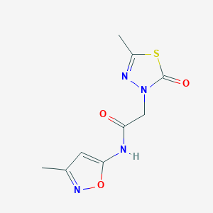 molecular formula C9H10N4O3S B7084267 N-(3-methyl-1,2-oxazol-5-yl)-2-(5-methyl-2-oxo-1,3,4-thiadiazol-3-yl)acetamide 