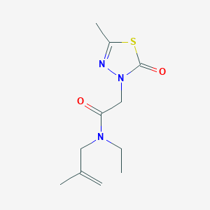 molecular formula C11H17N3O2S B7084288 N-ethyl-2-(5-methyl-2-oxo-1,3,4-thiadiazol-3-yl)-N-(2-methylprop-2-enyl)acetamide 