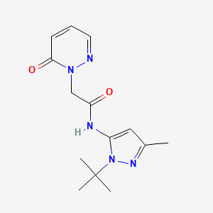 molecular formula C14H19N5O2 B7084323 N-(2-tert-butyl-5-methylpyrazol-3-yl)-2-(6-oxopyridazin-1-yl)acetamide 