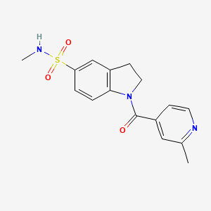 molecular formula C16H17N3O3S B7084332 N-methyl-1-(2-methylpyridine-4-carbonyl)-2,3-dihydroindole-5-sulfonamide 
