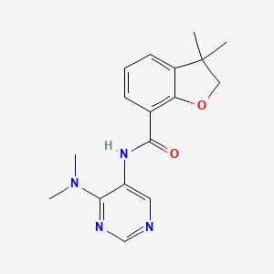 molecular formula C17H20N4O2 B7084365 N-[4-(dimethylamino)pyrimidin-5-yl]-3,3-dimethyl-2H-1-benzofuran-7-carboxamide 