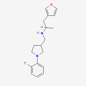 molecular formula C18H23FN2O B7084804 N-[[1-(2-fluorophenyl)pyrrolidin-3-yl]methyl]-1-(furan-3-yl)propan-2-amine 