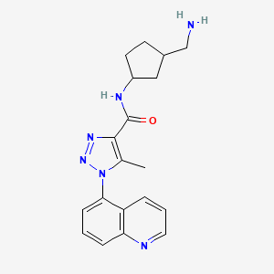 molecular formula C19H22N6O B7084811 N-[3-(aminomethyl)cyclopentyl]-5-methyl-1-quinolin-5-yltriazole-4-carboxamide 