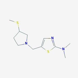 molecular formula C11H19N3S2 B7084832 N,N-dimethyl-5-[(3-methylsulfanylpyrrolidin-1-yl)methyl]-1,3-thiazol-2-amine 