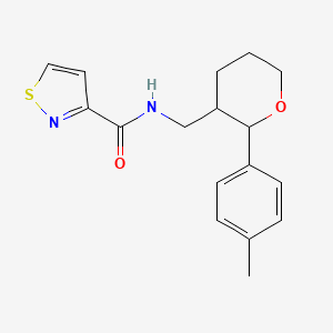 molecular formula C17H20N2O2S B7084868 N-[[2-(4-methylphenyl)oxan-3-yl]methyl]-1,2-thiazole-3-carboxamide 