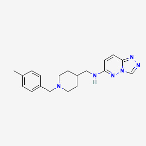 molecular formula C19H24N6 B7084909 N-[[1-[(4-methylphenyl)methyl]piperidin-4-yl]methyl]-[1,2,4]triazolo[4,3-b]pyridazin-6-amine 