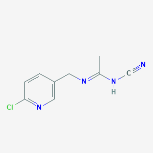 molecular formula C9H9ClN4 B070850 N-(6-Chloro-3-pyridylmethyl)-N'-cyano-acetamidine CAS No. 190604-92-3