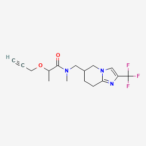 molecular formula C16H20F3N3O2 B7085076 N-methyl-2-prop-2-ynoxy-N-[[2-(trifluoromethyl)-5,6,7,8-tetrahydroimidazo[1,2-a]pyridin-6-yl]methyl]propanamide 