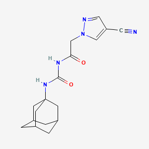 molecular formula C17H21N5O2 B7085203 N-(1-adamantylcarbamoyl)-2-(4-cyanopyrazol-1-yl)acetamide 