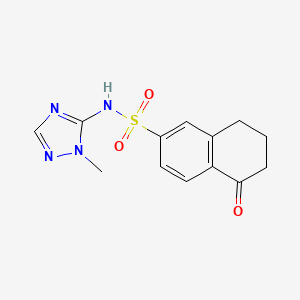 molecular formula C13H14N4O3S B7085220 N-(2-methyl-1,2,4-triazol-3-yl)-5-oxo-7,8-dihydro-6H-naphthalene-2-sulfonamide 
