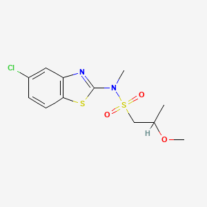 molecular formula C12H15ClN2O3S2 B7085228 N-(5-chloro-1,3-benzothiazol-2-yl)-2-methoxy-N-methylpropane-1-sulfonamide 