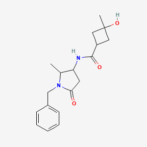 molecular formula C18H24N2O3 B7085394 N-(1-benzyl-2-methyl-5-oxopyrrolidin-3-yl)-3-hydroxy-3-methylcyclobutane-1-carboxamide 