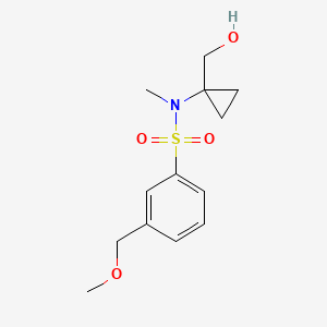 molecular formula C13H19NO4S B7085435 N-[1-(hydroxymethyl)cyclopropyl]-3-(methoxymethyl)-N-methylbenzenesulfonamide 