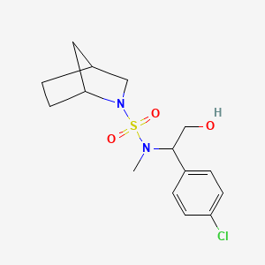 molecular formula C15H21ClN2O3S B7085469 N-[1-(4-chlorophenyl)-2-hydroxyethyl]-N-methyl-2-azabicyclo[2.2.1]heptane-2-sulfonamide 