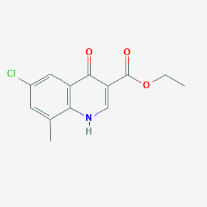 molecular formula C13H12ClNO3 B070855 Ethyl 6-chloro-4-hydroxy-8-methylquinoline-3-carboxylate CAS No. 175134-96-0