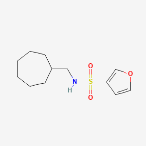 molecular formula C12H19NO3S B7085507 N-(cycloheptylmethyl)furan-3-sulfonamide 