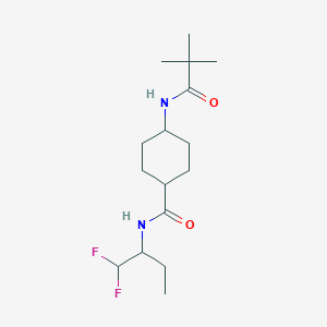 molecular formula C16H28F2N2O2 B7085592 N-(1,1-difluorobutan-2-yl)-4-(2,2-dimethylpropanoylamino)cyclohexane-1-carboxamide 