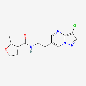 molecular formula C14H17ClN4O2 B7085610 N-[2-(3-chloropyrazolo[1,5-a]pyrimidin-6-yl)ethyl]-2-methyloxolane-3-carboxamide 