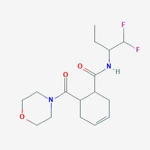 molecular formula C16H24F2N2O3 B7085611 N-(1,1-difluorobutan-2-yl)-6-(morpholine-4-carbonyl)cyclohex-3-ene-1-carboxamide 