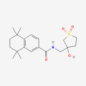 molecular formula C20H29NO4S B7085645 N-[(3-hydroxy-1,1-dioxothiolan-3-yl)methyl]-5,5,8,8-tetramethyl-6,7-dihydronaphthalene-2-carboxamide 